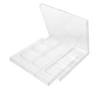 ELAYARD 2pcs Acrylic Clear Coin Box with Organizer Transparent Storage Case for Collectors Convenient Display Holder for Coins and Badges Easy to Clean and Maintain for Home Store