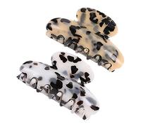ELAYARD 2pcs Acrylic Marble Pattern Hair Clip Vintage Hair Claw Large Jaw Clip Accessory for Lady Girls Styling Tool