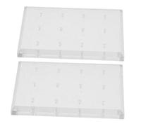 ELAYARD 2pcs Acrylic Nail Bit Holders with Nail Drill Bits Storage Stand for Salon and Home Use Transparent Organizer for Manicure