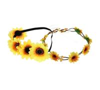 ELAYARD 2pcs Adjustable Sunflower Hair Bands for Weddings and Festivals Skin-friendly Imitation Flower Headwear Vivid Floral Hair Ornaments for Bridesmaids