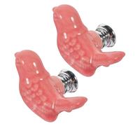 ELAYARD 2Pcs Adorable European Style Ceramic Drawer Knob Modern Single Hole Cabinet Handle for Closet Pink and Silver Easy Install Decorative Pulls with Retro Craftsmanship for Home