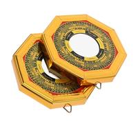 ELAYARD 2pcs Alloy Bagua Mirror Convex Feng Shui Protection for Home Office Business Traditional Chinese Lucky Deflecting Negative Energy Decorative Balance and Prosperity Ornament