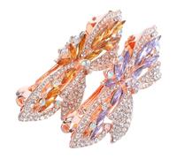 ELAYARD 2pcs Alloy Butterfly Hair Barrette with Sparkling Rhinestone Crystals Timeless Neutral Shades Decorative Hair Clips for Women Weddings Parties Daily Wear