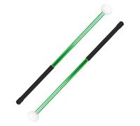 ELAYARD 2pcs Aluminum Alloy Bass Drum Mallets with Soft Felt Heads Ergonomic Percussion Drumsticks for Marching and Large Drums Green for Professional Performance and Practice
