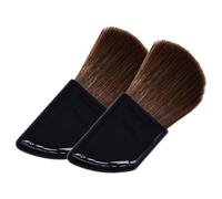 ELAYARD 2pcs Angled Blush Brushes with Horn Handle Natural Horse Hair Foundation Brush Set Portable Makeup Tools for Women Travel Cosmetic Application