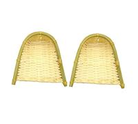 ELAYARD 2Pcs Bamboo Woven Decorative Dustpan Craftwork for Home Decor Stylish Mini Sundry Storage Unique Design Easy to Clean Multi Purpose Bamboo Craft Decor