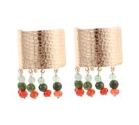 ELAYARD 2pcs Boho Chinese Style Ponytail Holder Hair Clip Tassel Glass Bead Buckle for High Ponytail Asian Hair Accessories Party Daily Wear