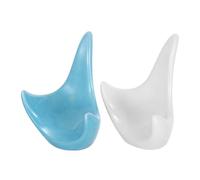 ELAYARD 2pcs Ceramic Ocarina Display Stand Holder Support for 6-hole and 12-hole Ocarinas with Triangular Base Musical Instrument Stand and Flute on Desk Blue