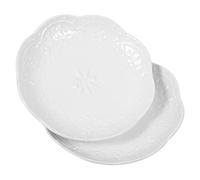 ELAYARD 2pcs Ceramic Porcelain Plates Multi Function Condiment Dipping Dish for Sauces Appetizers Snacks Salad Dressing Resistant to Stains and Scratches Versatile White Decorative Serving