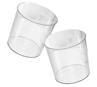 ELAYARD 2Pcs Clear Large Trash Can Thickened Transparent Garbage Basket for Bathroom Kitchen Office Living Convenient Household Waste Container with Design