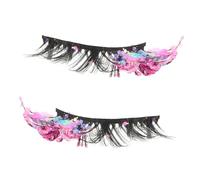 ELAYARD 2pcs Colored Lash Clusters Luminous False Eyelashes for Cosplay Festival Reusable Decorative Glamour Eye Highlights