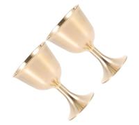 ELAYARD 2Pcs Copper Sacrifice Cups for Liquor Drinking Multi-Function Holy Offering Goblets Large Desktop Wine Glasses for Home and Temple Use