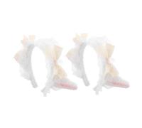 ELAYARD 2pcs Cute Sheep Ear Headband Plush Cosplay Accessories for Halloween and Carnival Soft Lace Hair for Women and Girls Sheep Horn Hairbands