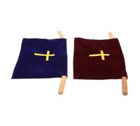 ELAYARD 2pcs Dedication Bag Baptism Party Decorations Cross Embroidery Bag