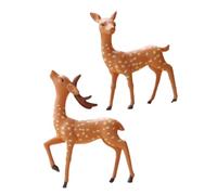 ELAYARD 2pcs Deer Ornament for Miniature Gardens and Bonsai Decor Lightweight Animal Figurines for Moss Terrariums Succulents Table and Home Decoration Nature Lover