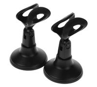 ELAYARD 2pcs Desktop Microphone Stand round Base, User-friendly Plastic Mic Table Stands for Microphone, for Public Speaking Events and Recording Studios