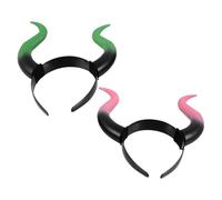 ELAYARD 2pcs Devil Horn Headband Lightweight Cosplay Horned Hairband for Halloween Party Carnival Realistic Bull Demon Horns Costume Accessory for Men Women