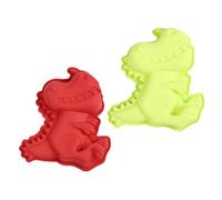 ELAYARD 2pcs Dinosaur Silicone Baking Mold Non-Stick Candy and Chocolate Moulds for DIY Cake Decorating Kitchen Use Red and Green