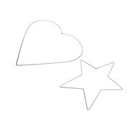 ELAYARD 2Pcs DIY Heart Shape and Five-pointed Star Wreath Frames Solid Iron Wire Garland Rings for Christmas Craft Decor Indoor Outdoor Garden Use