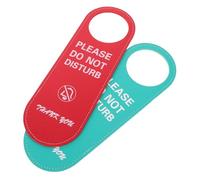 ELAYARD 2pcs Door Hang Prompt Sign Hook Privacy Door Signs Artificial Leather