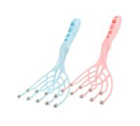 ELAYARD 2pcs Durable Plastic Head Massager with Nine Claws Portable Scalp Scratcher and Roller Ball for Relaxation Japanese Spa Equipment for Adults