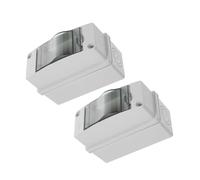 ELAYARD 2pcs Electrical Outdoor Protection Boxes Weatherproof Distribution Box with Transparent Window Abs Two Way Circuit Breaker Enclosure for Home Workshop Power Station