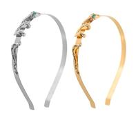 ELAYARD 2Pcs Elegant Rhinestone Snake Headband Non-slip Metal Hair Hoop with Gold Silver Sparkly Greek Goddess Design Lightweight Vintage Party Accessories for Weddings Proms Evening