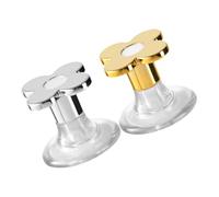 ELAYARD 2Pcs Flower Shaped Toilet Flush Buttons Abs Bathroom Tank Button Tops Easy Press Toilet Accessories for Home and Hotel Silver Gold