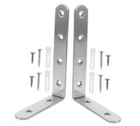 ELAYARD 2pcs Furniture Wall Anchors Anti-tip Kit Baby Proofing Angle Brackets 100x150mm 4mm Thick Steel for Cabinet and Bookcase Safety in Homes
