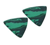 ELAYARD 2pcs Green Emerald Guitar Picks Large Triangle Music Picks Fingertip Protectors for Bass and Acoustic Strings