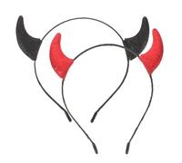 ELAYARD 2pcs Halloween Devil Horns Headbands Glitter Hairbands for Women Lightweight Metal Horned Design for Costume Cosplay Party Quick Wear Halloween Costume Hair Hoop Accessory