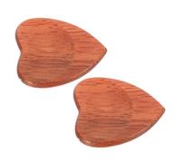 ELAYARD 2Pcs Heart Shaped Wooden Guitar Picks Folk Electric Stringed Instrument Plectrums Smooth Surface Comfortable Grip for Guitar Accessories