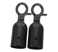 ELAYARD 2pcs Heavy Duty Rope End Hook Cord Lock Stopper with Lobster Claw Clasp for Secure Crowd Control and Queue Management Black Zinc Alloy Stanchion Accessories