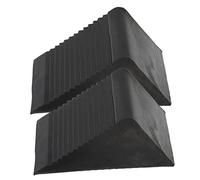 ELAYARD 2Pcs Heavy Duty Rubber Wheel Chocks Non Slip Auto Tyre Stoppers Portable Vehicle Chock Blocks for Cars Trucks Parking Safety and Wheel Protection