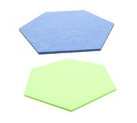 ELAYARD 2pcs Hexagon Felt Photo Display Boards Soft Cork Pin Panels for DIY Message Wall Decor Kitchen Office Bedroom Background Multi-Functional Memory Boards in Blue and Green