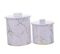 ELAYARD 2pcs Iron Cookie Jar Tinplate Candy Jar Airtight Seal Creative Snack Holder for Desktop Organizer for Storing Biscuits and Candies in Your Home Kitchen Random Style
