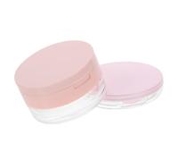 ELAYARD 2pcs Loose Powder Container Mirror and Puff Portable Mini Makeup Storage Case 20g Flip-top and 3g Ultra-thin Powder Puff Boxes and Container Set
