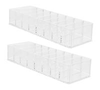 ELAYARD 2pcs Makeup Organizer Eyeshadow Palettes Holder Divided Plastic Cosmetic Storage Box Vanity Organizers