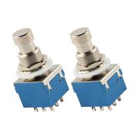 ELAYARD 2pcs Metal Guitar Pedal Footswitch Button PBS24B Blue 3PDT Latching Stomp Switch for Electric Guitar Effects Pedal Replacement Tap Suitable for Supplies and Bypass Use
