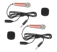 ELAYARD 2pcs Mini Portable Microphones for Voice Recording Compatible with Smartphones and Electronic Equipment, Made of Stainless Steel and Sponge, for Mobile Phone Use and On-the-go