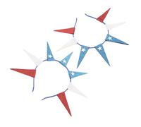 ELAYARD 2pcs Patriotic Glitter Star Headbands for Women Adults, Unisex Independence Day Hair Accessories with Red White Blue Stars, Liberty Celebration Hair Hoop for 4th of July