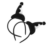 ELAYARD 2pcs Plush Cartoon Clown Headband Black White Hat Cosplay Accessory for Adults Mardi Gras Costume Party Halloween Carnival