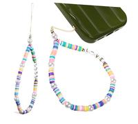 ELAYARD 2Pcs Polymer Clay Phone Charm Strap with Love Letter and Colorful Beads Key Ring Bag Decoration Comfortable and Accessories