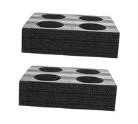 ELAYARD 2Pcs Portable Coffee Cup Carrier Tray Thickened Pearl Cotton Beverage Holder for Takeout Drinks Black Reusable Drink Carrier for Restaurants Cafes