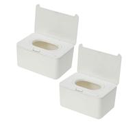 ELAYARD 2pcs Portable Wipe Dispensers Refillable Wipes Holder Storage Box for Wet and Dry Lightweight Travel Case for Strollers Desks and Home Organization