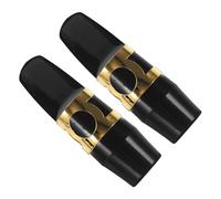 ELAYARD 2pcs Professional Alto Saxophone Mouthpiece Kit with Plastic Mouthpiece and Gold Ligature Lightweight and Portable for Jazz Classical Performances Compatible with Alto Saxophones