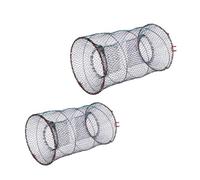 ELAYARD 2Pcs Professional Folding Fish Trap Lightweight Portable Crawfish and Lobster Bait Traps with Compact Design Elastic Netting for Catching Fish Accessory
