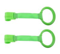 ELAYARD 2pcs Pull Rings Walking Assist Tools for Newborn Crib Hanging Green Learning Grip Handles for Early Arm and Standing Support