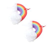 ELAYARD 2pcs Rainbow Bath Flowers Skin Exfoliating Scrubbers Bubbling Bath Balls for Home