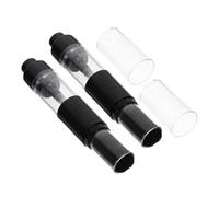 ELAYARD 2pcs Refillable Travel Makeup Brushes Powder and Foundation Brush Set with Spray Applicator Black Fiber Bristles for Loose Powder Applications